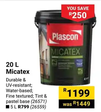 Builders Warehouse Plascon Micatex offer