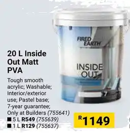 Builders Warehouse FIRED EARTH Inside Out Matt PVA offer