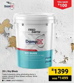 Builders Warehouse FIRED EARTH DampX Dry Block offer