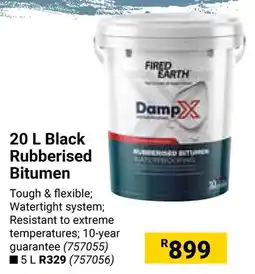 Builders Warehouse FIRED EARTH DampX Black Rubberised Bitumen offer