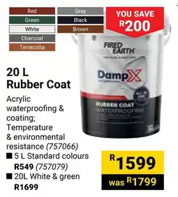 Builders Warehouse FIRED EARTH DampX Rubber Coat offer