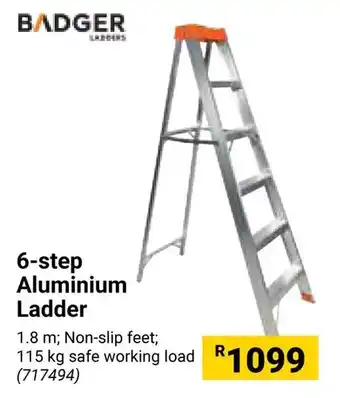 Builders Warehouse BADGER 6-step Aluminium Ladder offer