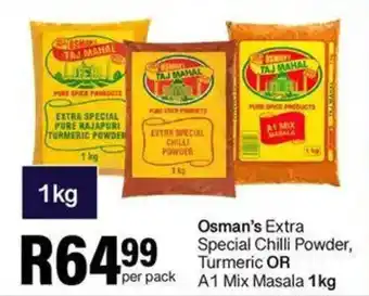 Take 'n Pay Osman's Extra Special Chilli Powder, Turmeric OR A1 Mix Masala offer