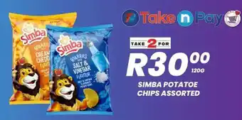 Take 'n Pay Simba potatoe chips assorted offer