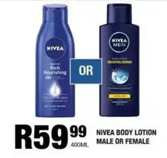 Take 'n Pay Nivea body lotion male or female offer