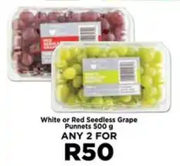 Food Lover's Market White or Red Seedless Grape Punnets offer