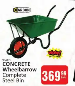 KitKat Cash and Carry CARBON CONCRETE Wheelbarrow Complete Steel Bin offer