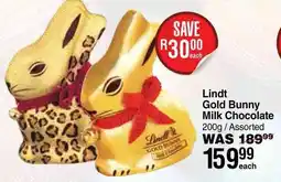 Dis-Chem Lindt Gold Bunny Milk Chocolate offer