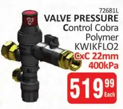 KitKat Cash and Carry VALVE PRESSURE Control Cobra Polymer offer