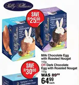 Dis-Chem Sally Williams Milk Chocolate Egg with Roasted Nougat OR Dark Chocolate Egg with Roasted Nougat offer