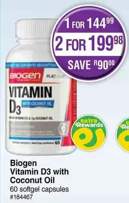 Dis-Chem Biogen Vitamin D3 with Coconut Oil offer