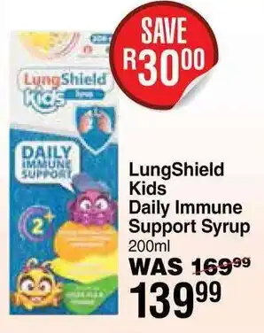 Dis-Chem LungShield Kids Daily Immune Support Syrup offer