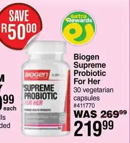 Dis-Chem Biogen Supreme Probiotic For Her offer