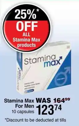 Dis-Chem Stamina Max For Men offer