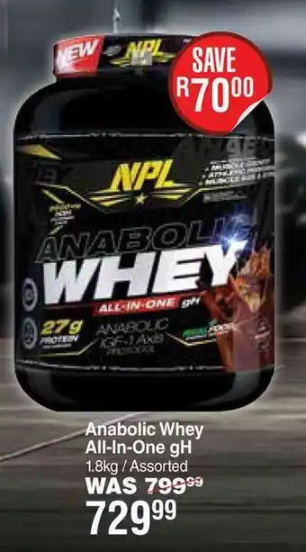 Dis-Chem Anabolic Whey All-In-One gH offer