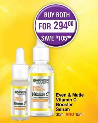 Dis-Chem Garnier Even & Matte Vitamin C Serum offer