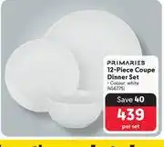 Makro Primaries 12 Piece Coupe Dinner Set-Per Set offer