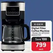 Makro Eiger Digital Filter Coffee Machine EG-APC001 offer