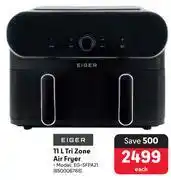 Makro Eiger 11L Tri Zone Air Fryer EG-SFPA21-Each offer