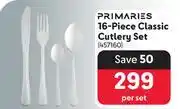 Makro Primaries 16 Piece Classic Cutlery Set-Per Set offer