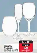 Makro Casa Mia Glassware-Per 4 Pack offer