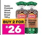 Game Sasko Premium Sliced Brown Bread-For 2 x 700g offer