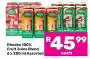 Game Rhodes 100% Fruit Juice Blend Assorted-6 x 200ml Each offer