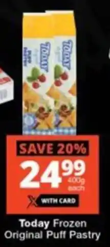 Checkers Today Frozen Original Puff Pastry offer