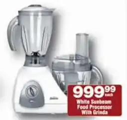 Check Star White Sunbeam Food Processor With Grinda offer