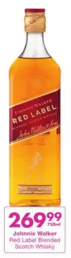 President Liquor Johnnie Walker Red Label Blended Scotch Whisky offer