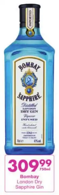 President Liquor Bombay London Dry Sapphire Gin offer