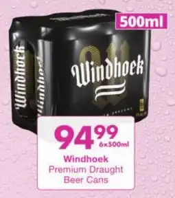 President Liquor Windhoek Premium Draught Beer Cans offer