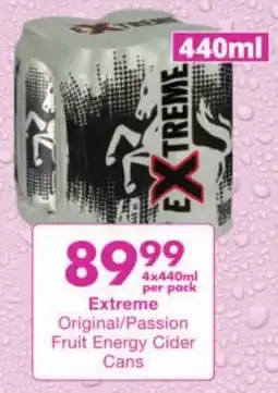 President Liquor Extreme Original/Passion Fruit Energy Cider Cans offer