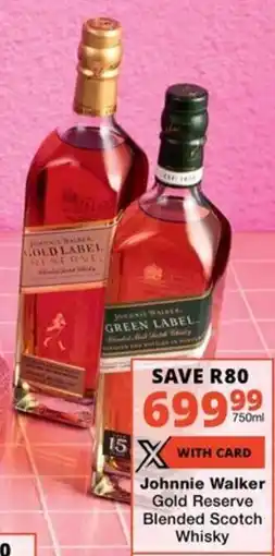 Checkers Liquor Shop Johnnie Walker Gold Reserve Blended Scotch Whisky offer