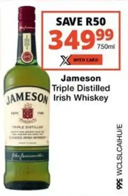 Checkers Liquor Shop Jameson Triple Distilled Irish Whiskey offer