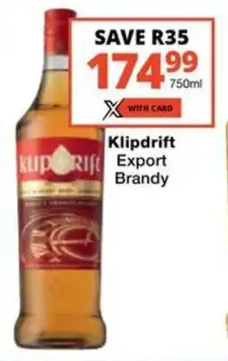 Checkers Liquor Shop Klipdrift Export Brandy offer