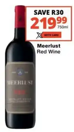 Checkers Liquor Shop Meerlust Red Wine offer