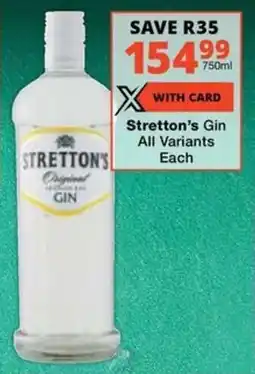 Checkers Liquor Shop Stretton's Gin All Variants offer