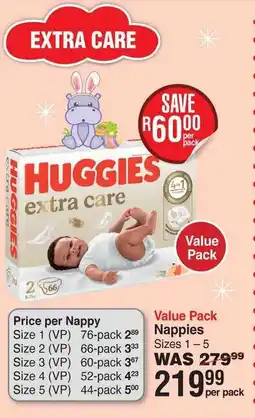 Dis-Chem Huggies Value Pack Nappies offer