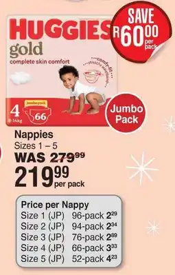 Dis-Chem HUGGIES Gold Nappies Jumbo Pack offer