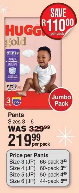 Dis-Chem HUGGIES Pants offer