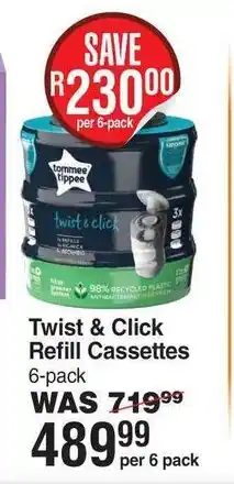 Dis-Chem Tommee Tippee Twist & Click Refill Cassettes offer