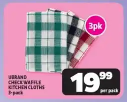 Usave Ubrand check waffle kitchen cloths offer