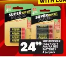 Usave Super power heavy duty aaa/aa size batteries offer