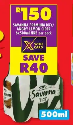 Shoprite Liquor Savanna premium dry/ angry lemon cider nrb offer