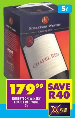 Shoprite Liquor Robertson winery chapel red wine offer