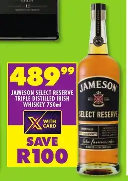 Shoprite Liquor Jameson select reserve triple distilled irish whiskey offer