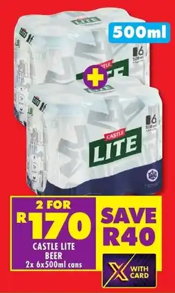 Shoprite Liquor Castle lite beer cans offer