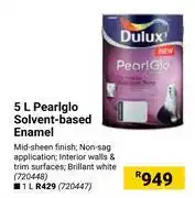 Builders Warehouse Dulux 5L Pealglo Solvent Based Enamel offer