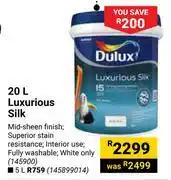 Builders Warehouse Dulux 20L Luxurious Silk offer